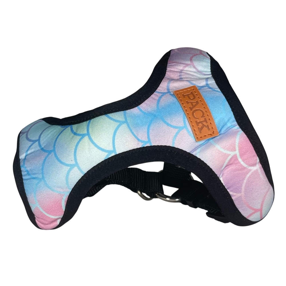 Pack Leashes Ariel Mika Reversible Mermaid Dog Harness Pastel Mesh Padded Small